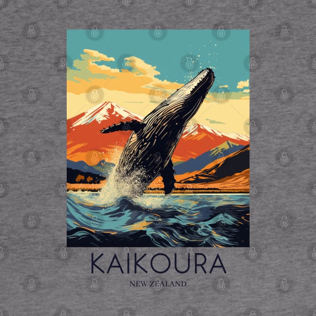 A Pop Art Travel Print of Kaikoura - New Zealand by Studio Red Koala